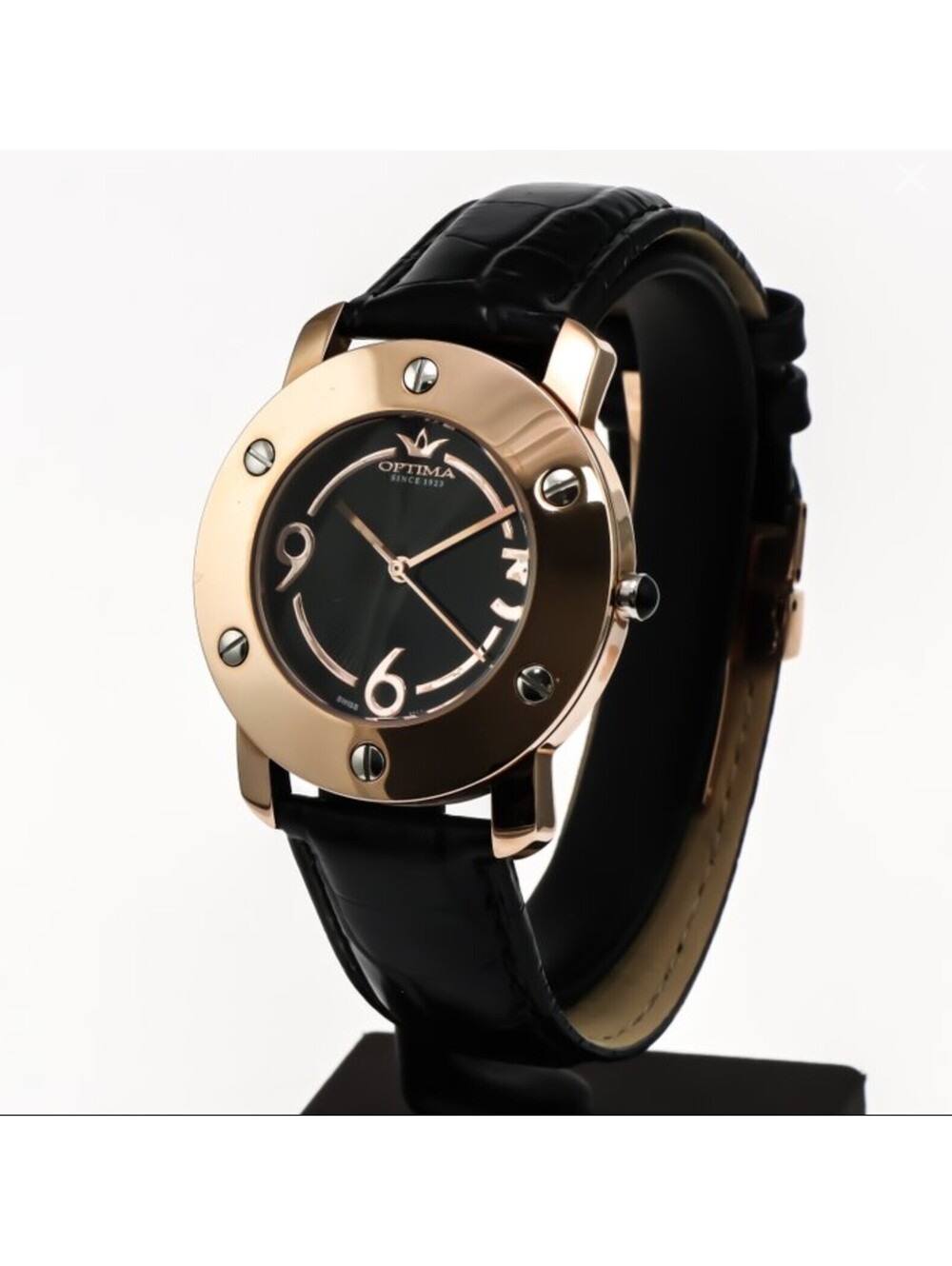 Optima Swiss Watch 38mm PVD Rose Gold Stainless Steel Quartz 10ATM OSL206-RL-3